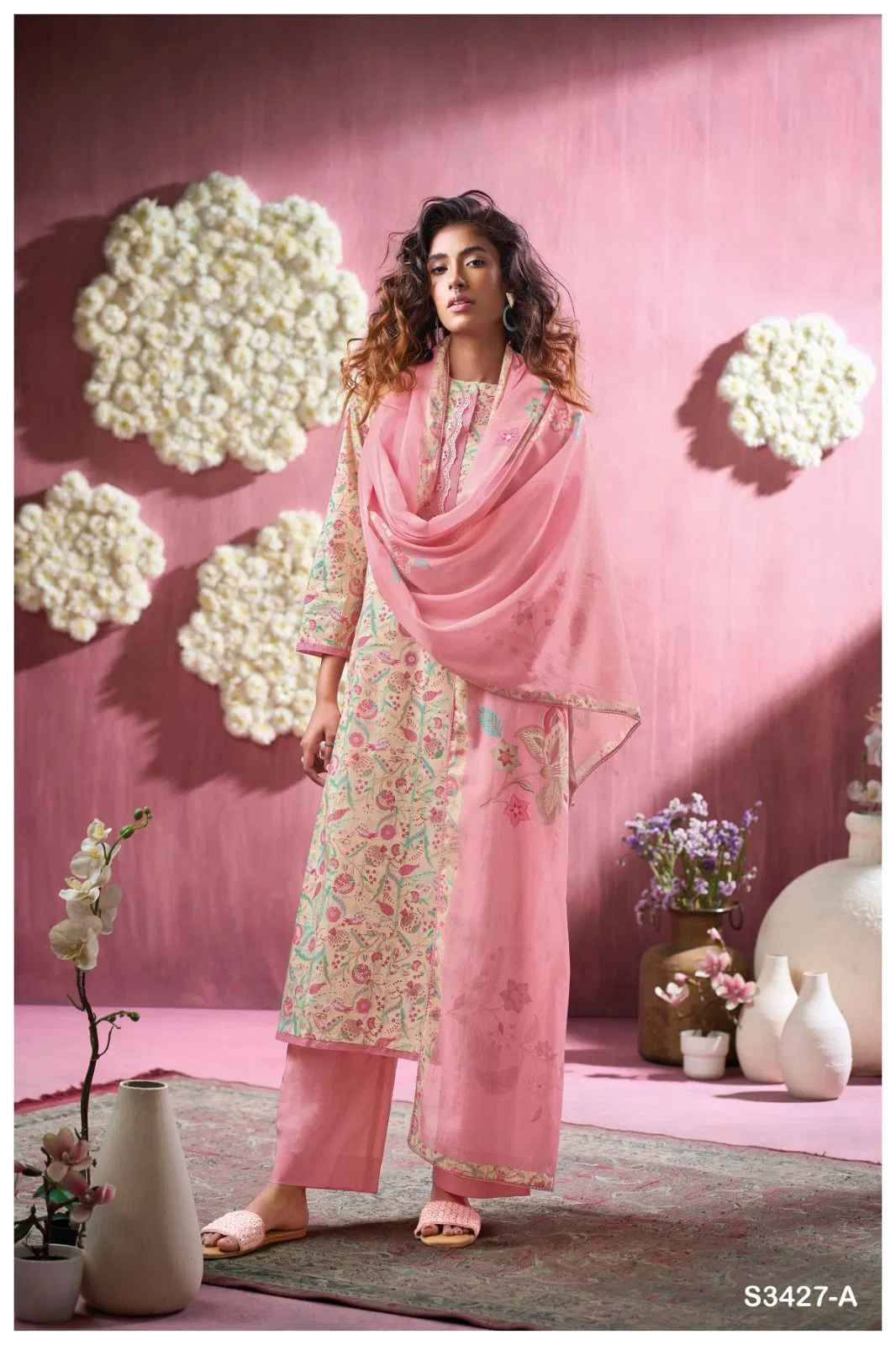 Ifrah 3427 by Ganga Cotton Printed Embroidered Salwar Suit Orders In India